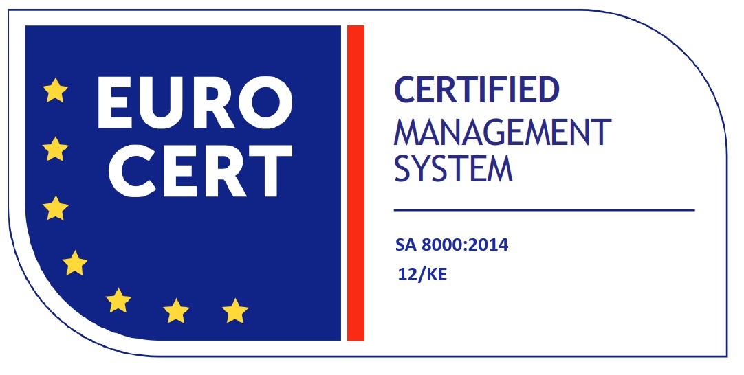 CERTIFIED M.S. SA 8000:2014 12/KE